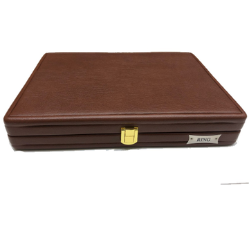 Jewellery brown leather stock box by 