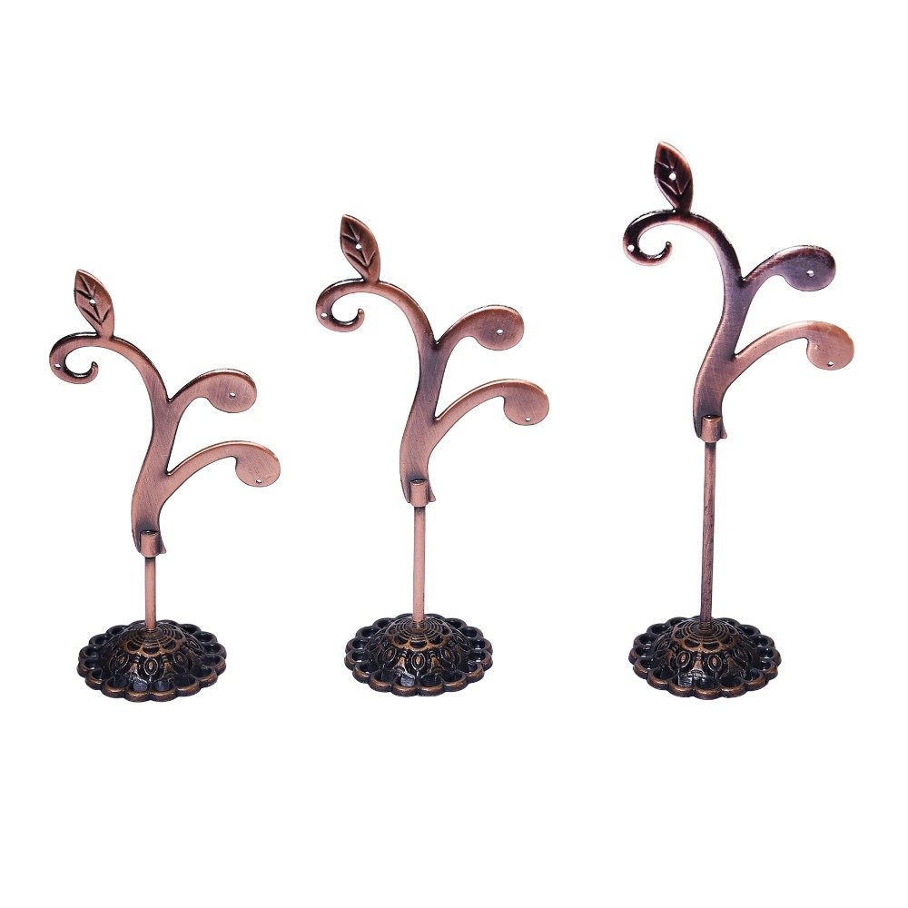 jewellery metal earring stand copper color