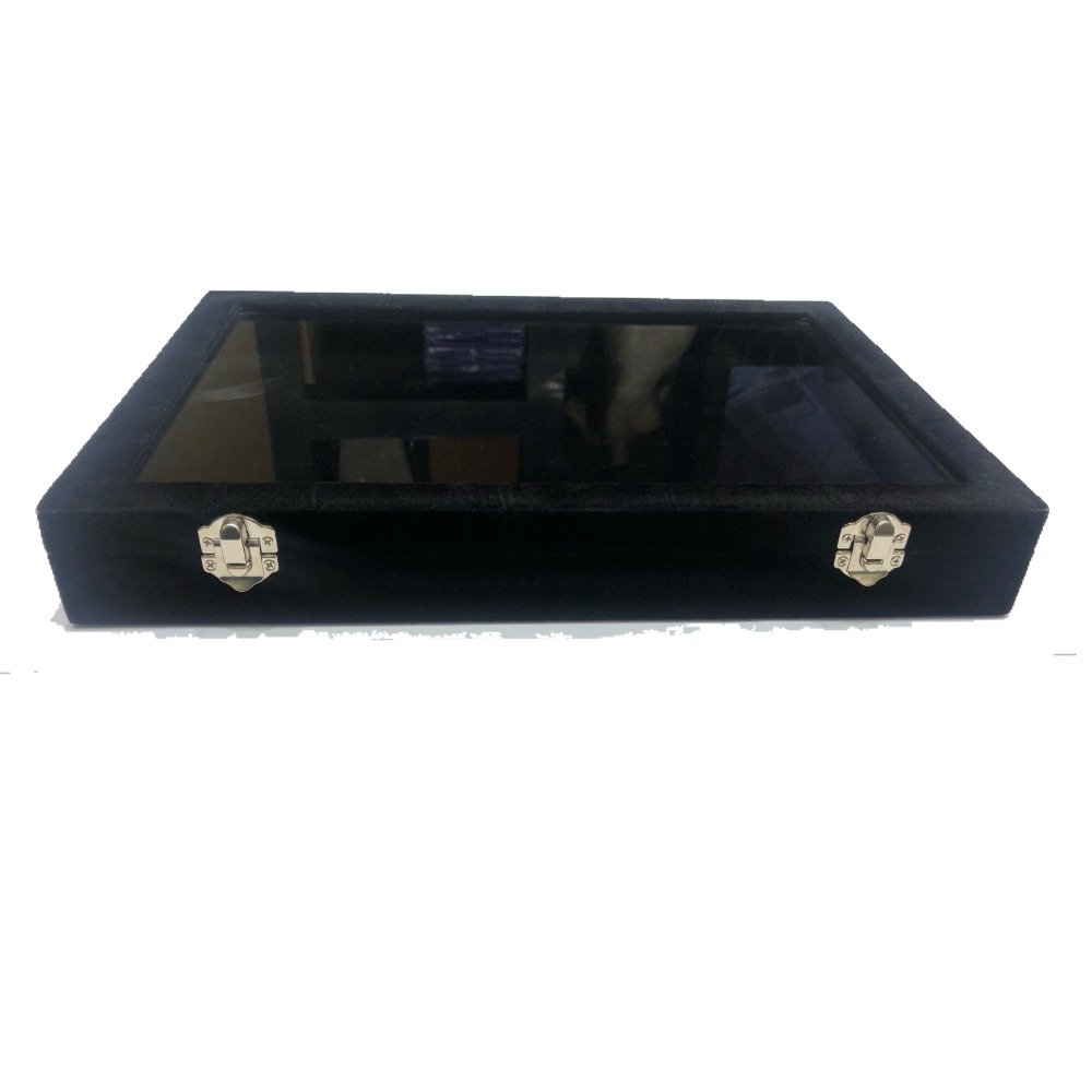 Jewellery black velvet stock box t/p
