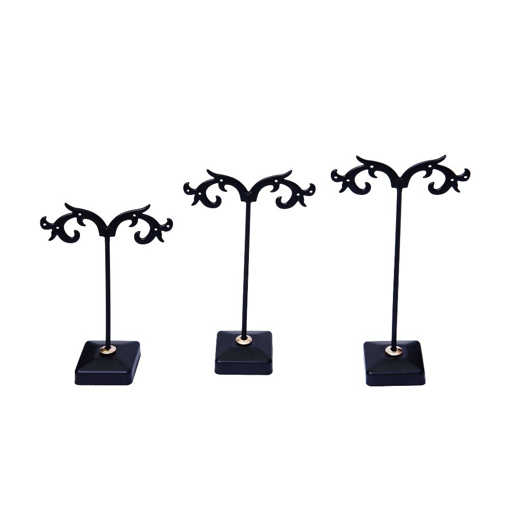 jewellery metal earring stand black color